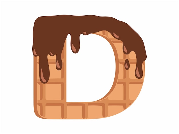 Lettera D con illustrazione di gelato al cioccolato