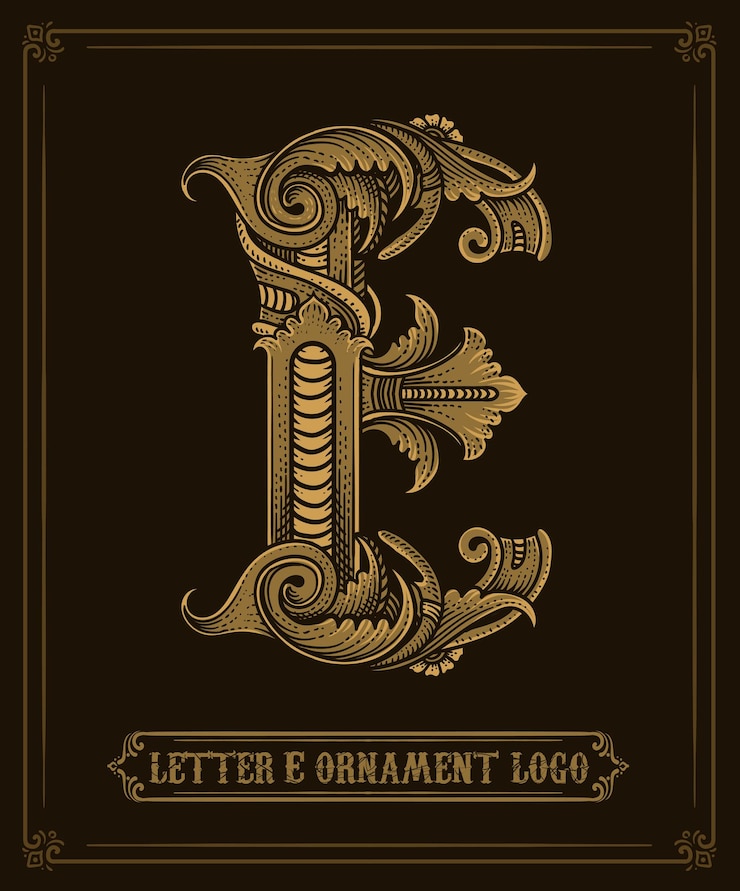 Vettore lettera del logo ornamento vintage e logo vettoriale