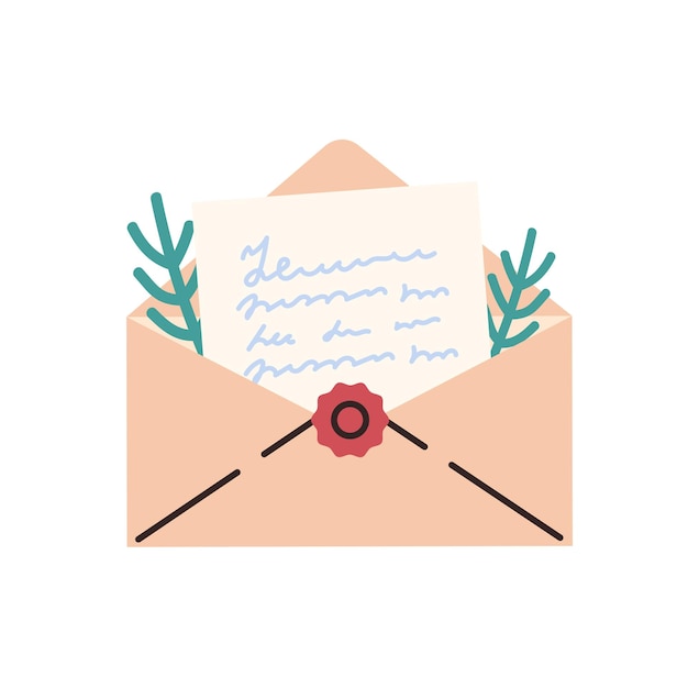 Lettera di Babbo Natale Posta di Natale Busta con rami di abete