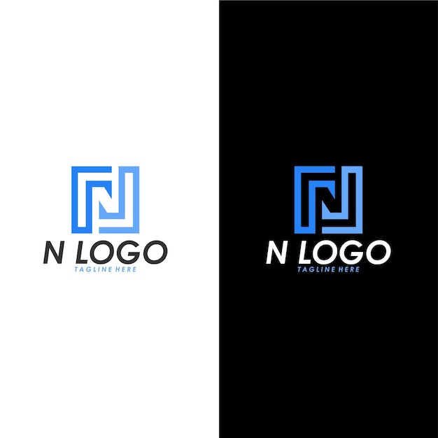 Lettera di vettore dell'icona del logo N isolata