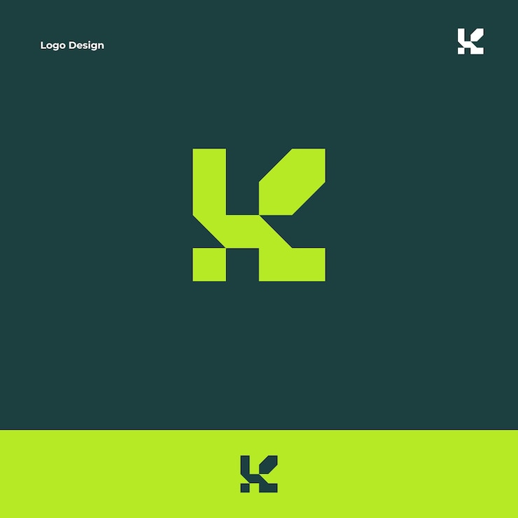 Vettore lettera geometrica k logo design