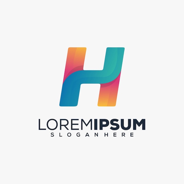 lettera h logo moderno design