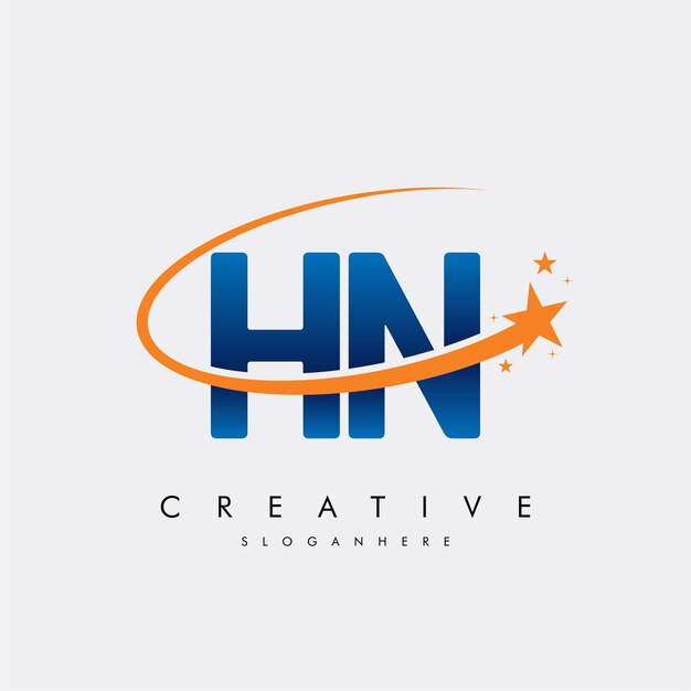 Lettera HN NH Stella Logo e icona Modello di illustrazione vettoriale