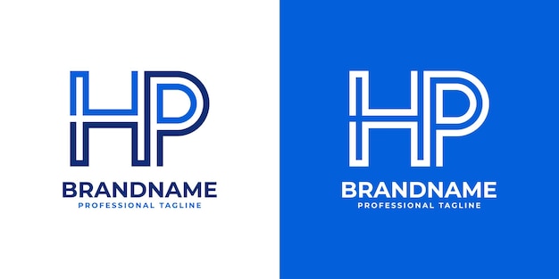 Lettera HP Line Monogram Logo adatto per aziende con iniziali HP o PH