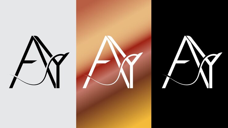 Vettore lettera iniziale ay logo design creativo simbolo moderno icona monogramma