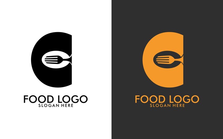 Vettore lettera iniziale c logo alimentare vettore logo alimentare