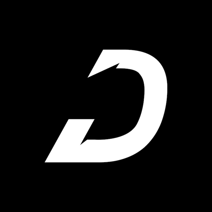 Vettore lettera iniziale d con l'illustrazione vettoriale dell'icona del logo professionale della freccia