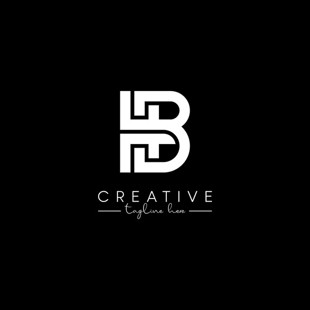 Lettera iniziale dell'alfabeto BH HB modello di progettazione del logo vettore