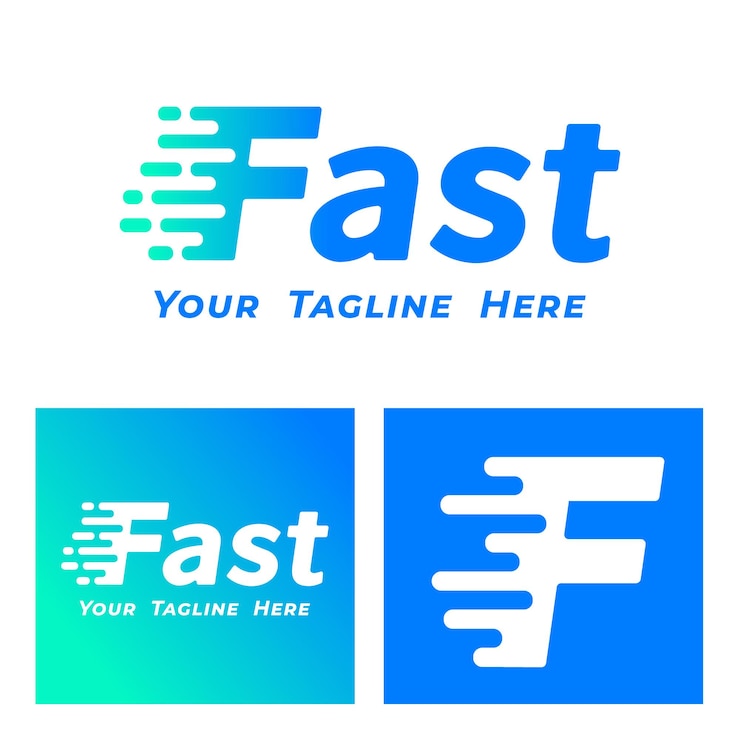 Vettore lettera iniziale f modello di progettazione del logo fast speed