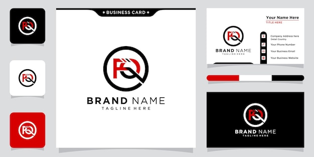 Lettera iniziale FQ Logo Design Illustrazione vettoriale