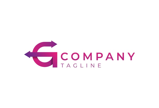 Lettera iniziale G Logo combinazione di due frecce e lettere g Utilizzabile per logo logistico e aziendale