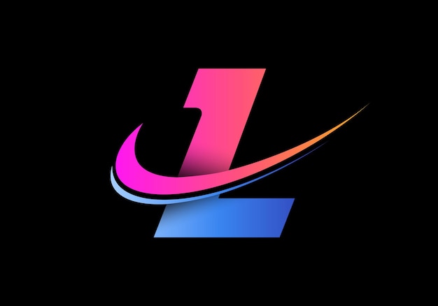 Lettera iniziale L con un modello di logo swoosh. Logo vettoriale moderno per identità aziendale e aziendale.