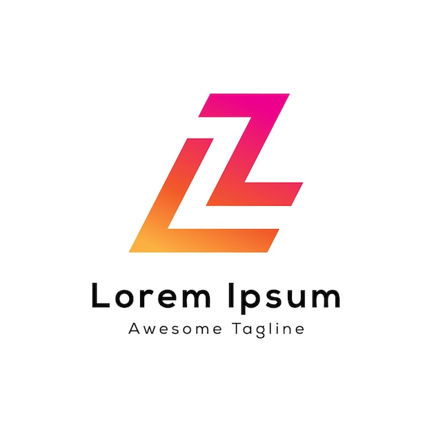 lettera iniziale lzz logo desgin icona