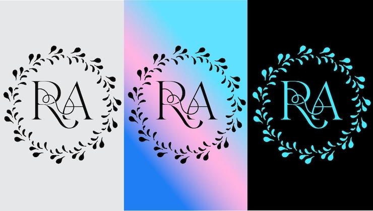 Vettore lettera iniziale ra logo design creativo simbolo moderno icona monogramma