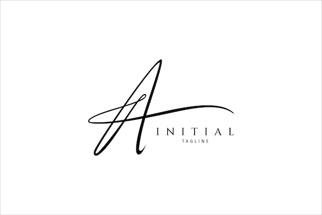 Lettera iniziale scritta a mano Un semplice logo vettoriale di firma