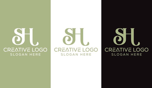 Lettera iniziale SH Logo Design Monogram Creative Modern Sign Symbol Icon