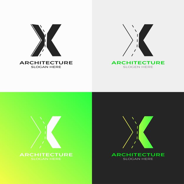 lettera iniziale X per il download gratuito del vettore di progettazione del logo di architettura
