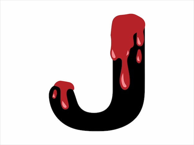Lettera J con illustrazione di sangue