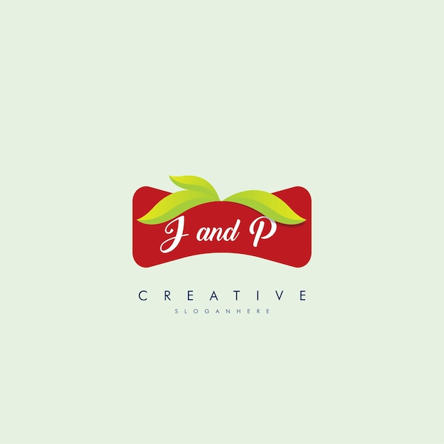 Lettera JP PJ cibo biologico forma curva Vector Food company