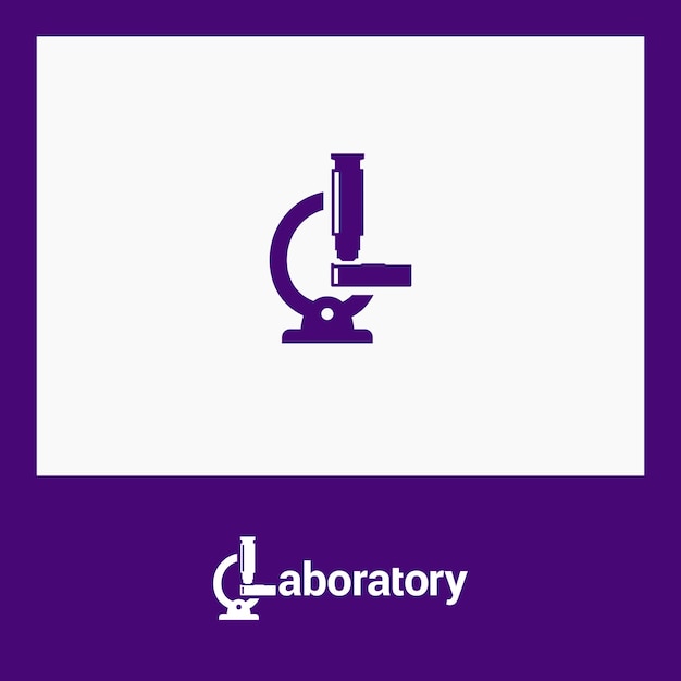Lettera L con l'icona vettoriale del logo del microscopio Oggetto isolato sullo sfondo