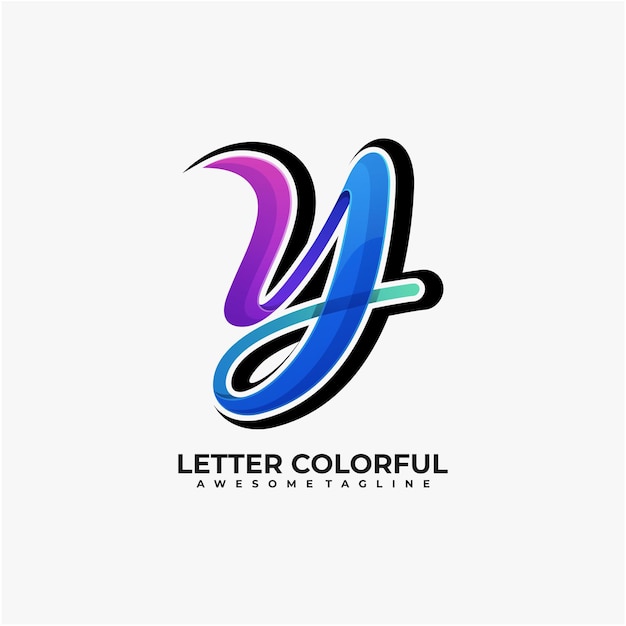 Lettera logo astratto design moderno colorato