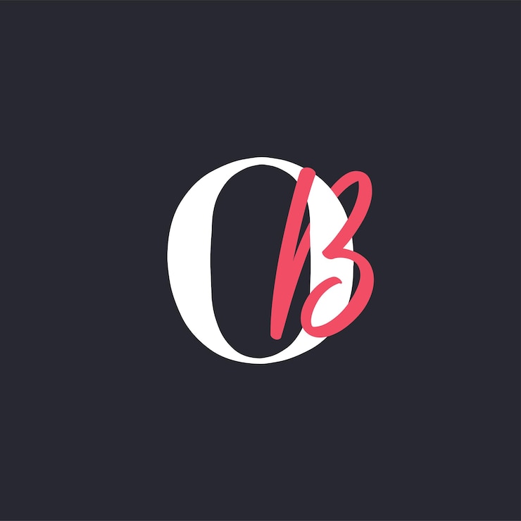 Vettore lettera ob logo perfettamente mescolate iniziali ob lettera logo design