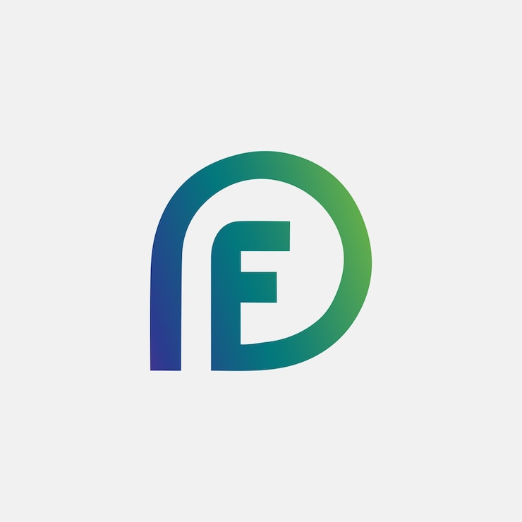 Vettore lettera pf df logo astratto
