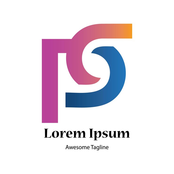 Lettera PS astratto icona di progettazione del logo