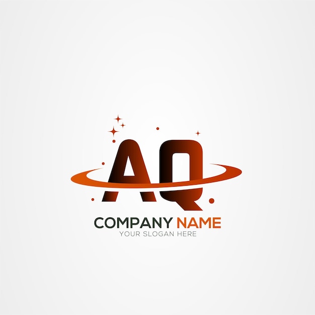 Lettera QA Design del logo spaziale di Modern Planet con elementi vettoriali creativi