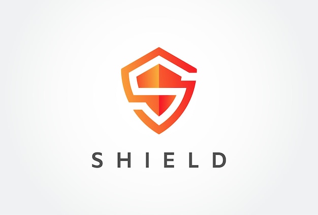 Lettera S Shield Security Logo design lettera S con combinazione di protezione scudo di sicurezza