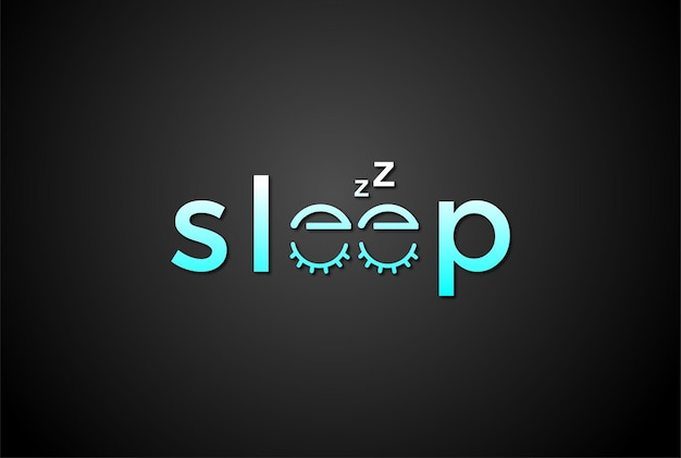 Lettera Sleep Eye Tipografia Logo Design Vector