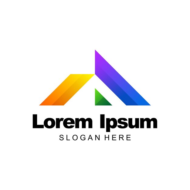 Lettera un design del modello sfumato colorato con logo