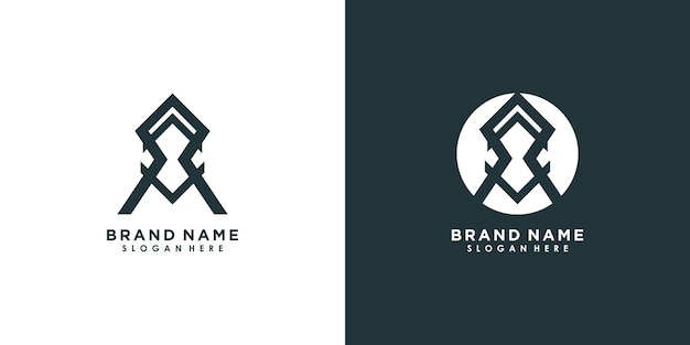 Lettera un logo design con icona concetto creativo vettore premium