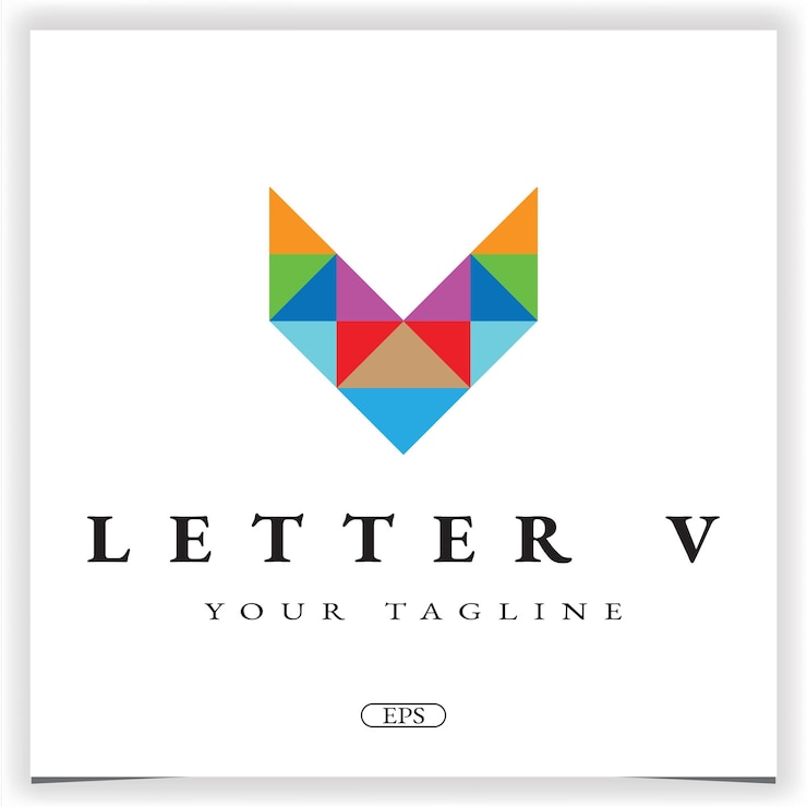 Vettore lettera v logo colorato premium elegante modello vettoriale eps 10