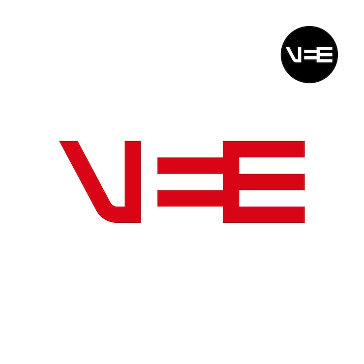 Vettore lettera vee logo spazio negativo