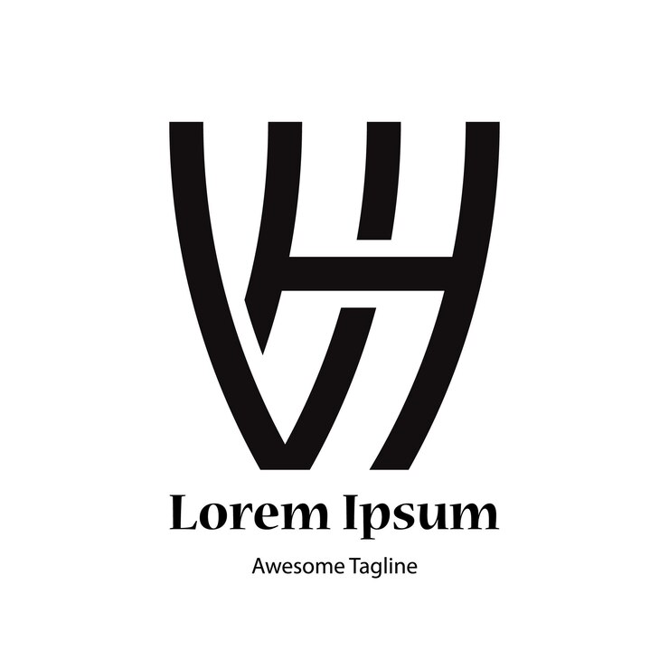 Lettera VH icona di progettazione del logo creativo