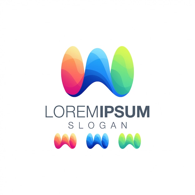 lettera W gradiente collezioni logo design