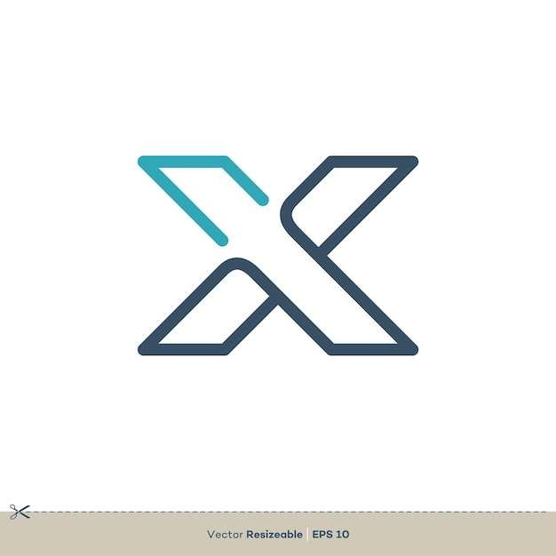 Lettera X modello di logo vettoriale illustrazione disegno vettoriale EPS 10