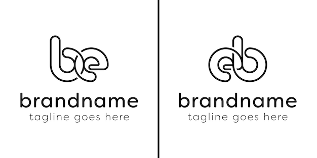Lettere BE e monogramma EB Logo di linea adatto a qualsiasi impresa con le iniziali EB o BE