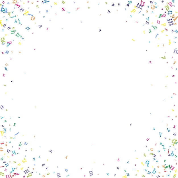 Lettere cadenti della lingua inglese Colorate