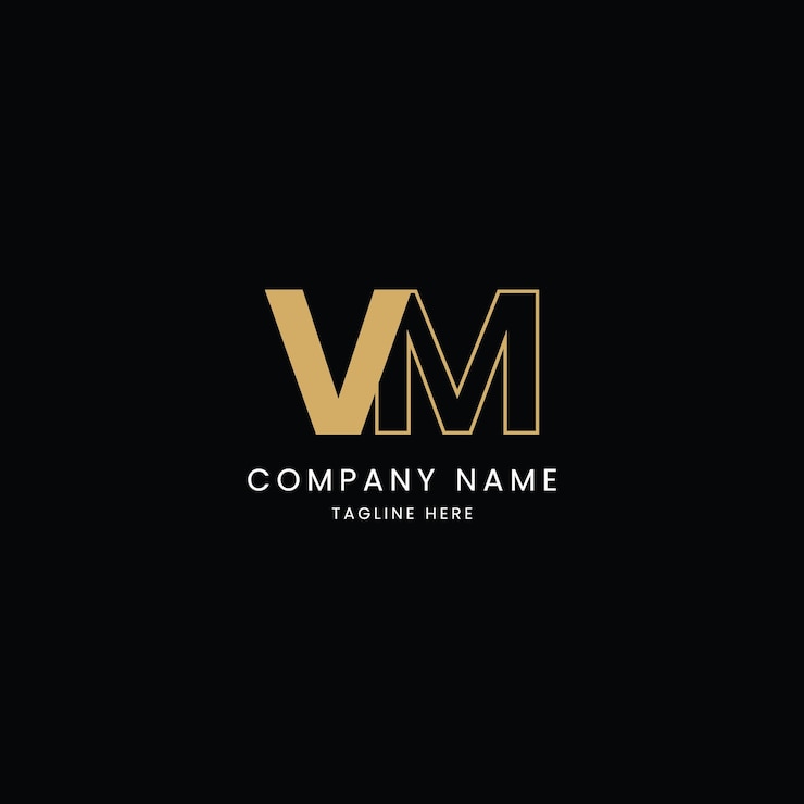 Vettore lettere dell'alfabeto, icona, logo, monogramma vm