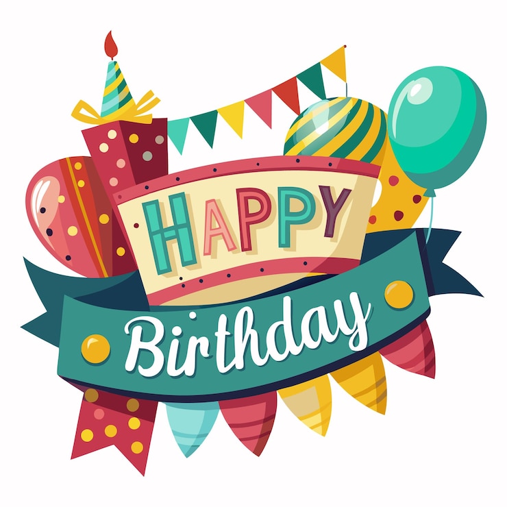 Vettore lettere di felicità per il compleanno