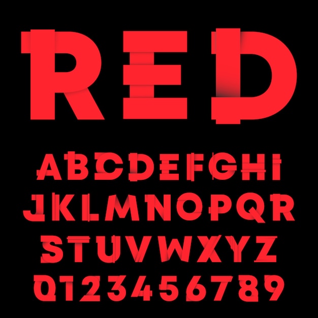 Lettere e numeri con ombra sfumata.