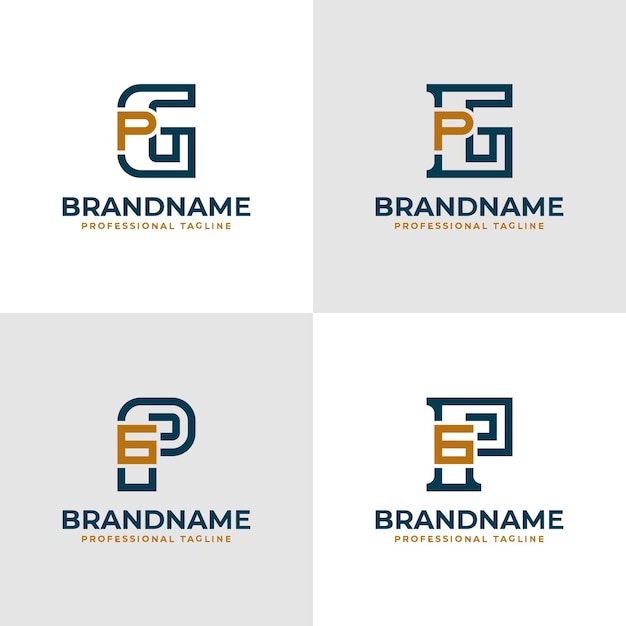Lettere eleganti GP e PG Monogramma Logo adatto per gli affari con le iniziali PG o GP