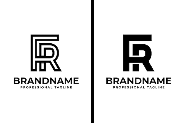 Lettere FR o logo monogramma RF adatto a qualsiasi azienda con le iniziali FR o RF
