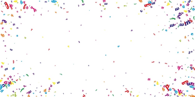 Lettere sparse dell'alfabeto latino Colorate