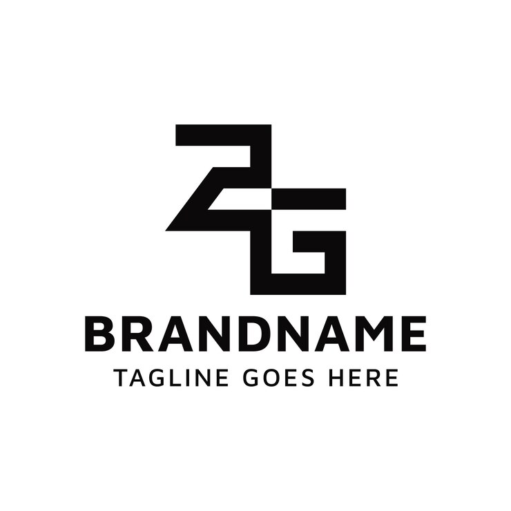 Vettore lettere zg monogramma set di logo adatto a qualsiasi azienda con le iniziali gz o zg