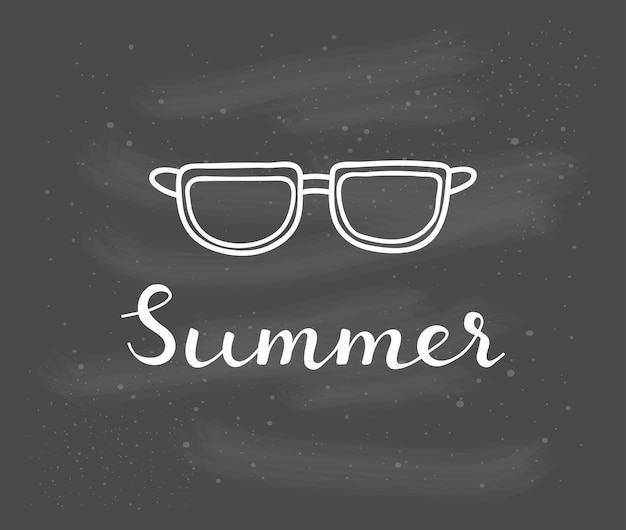 Lettering estate con occhiali da sole doodle