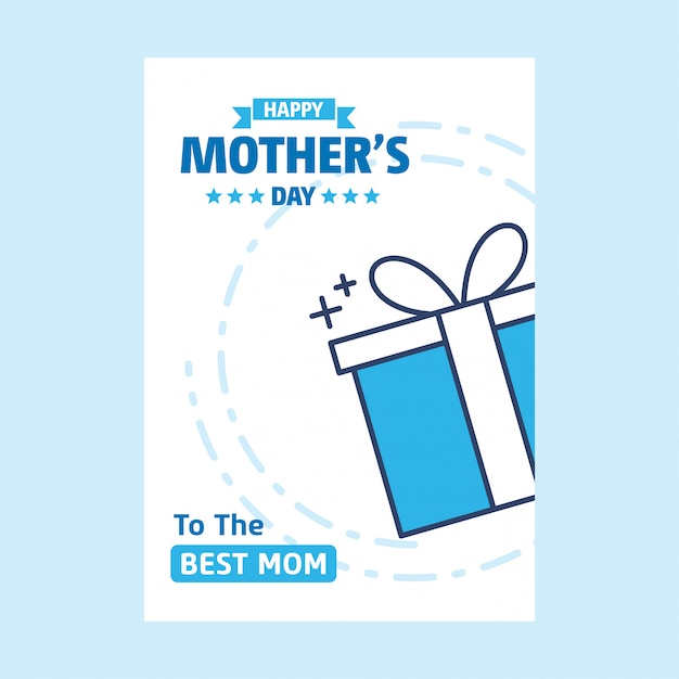 Lettering Happy Mothers Day Blue Background