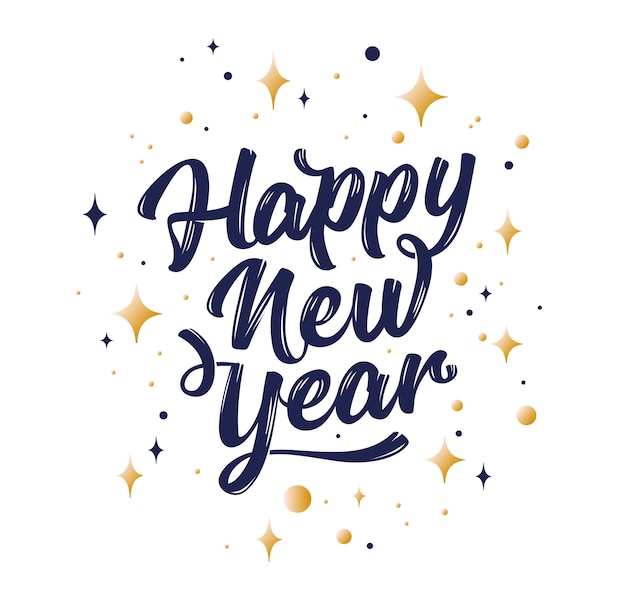 Lettering testo per felice anno nuovo